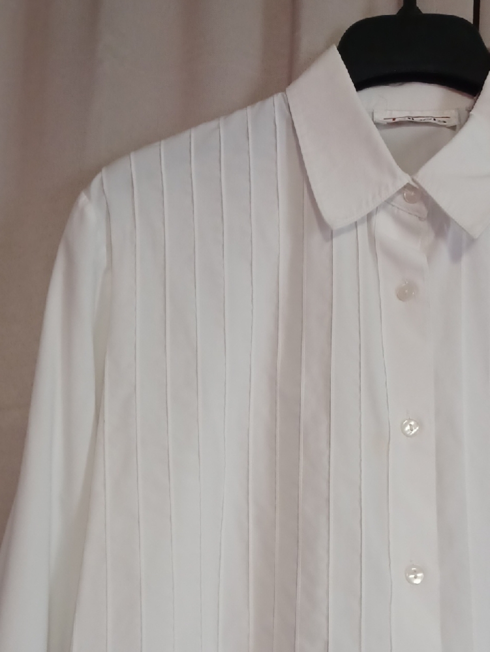 Talbots White Long Sleeve Button Front Shirt Textured Vertical Stripe Front - Picture 4 of 15